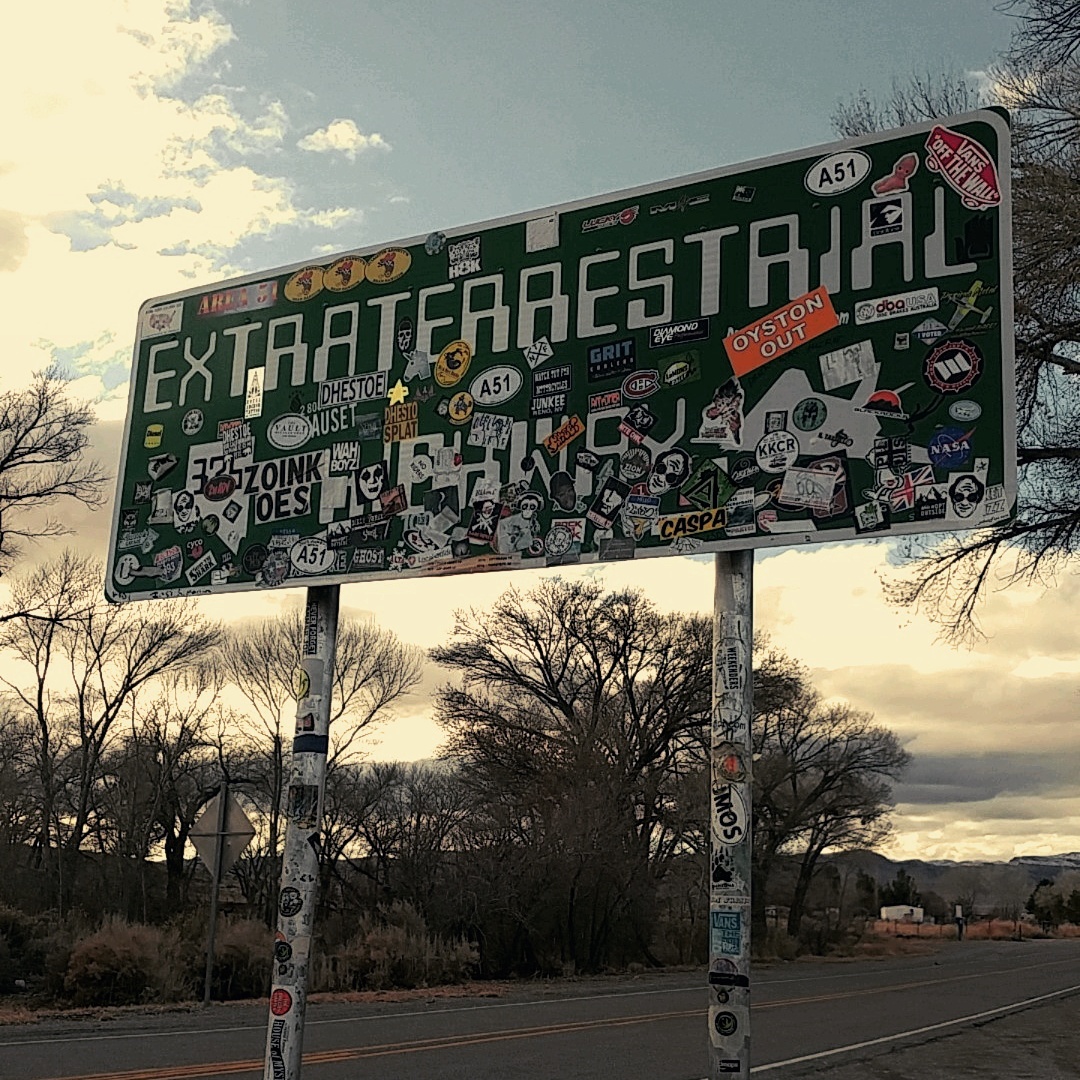Crystal Springs Rest Area, Extraterrestrial Highway Sign
