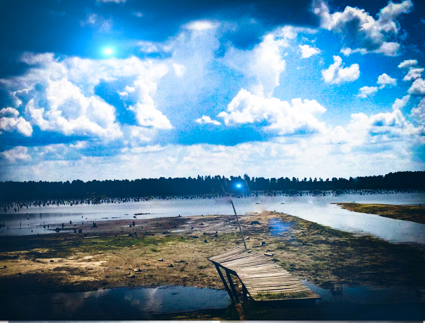 At "The Dam" on Anacoco Lake