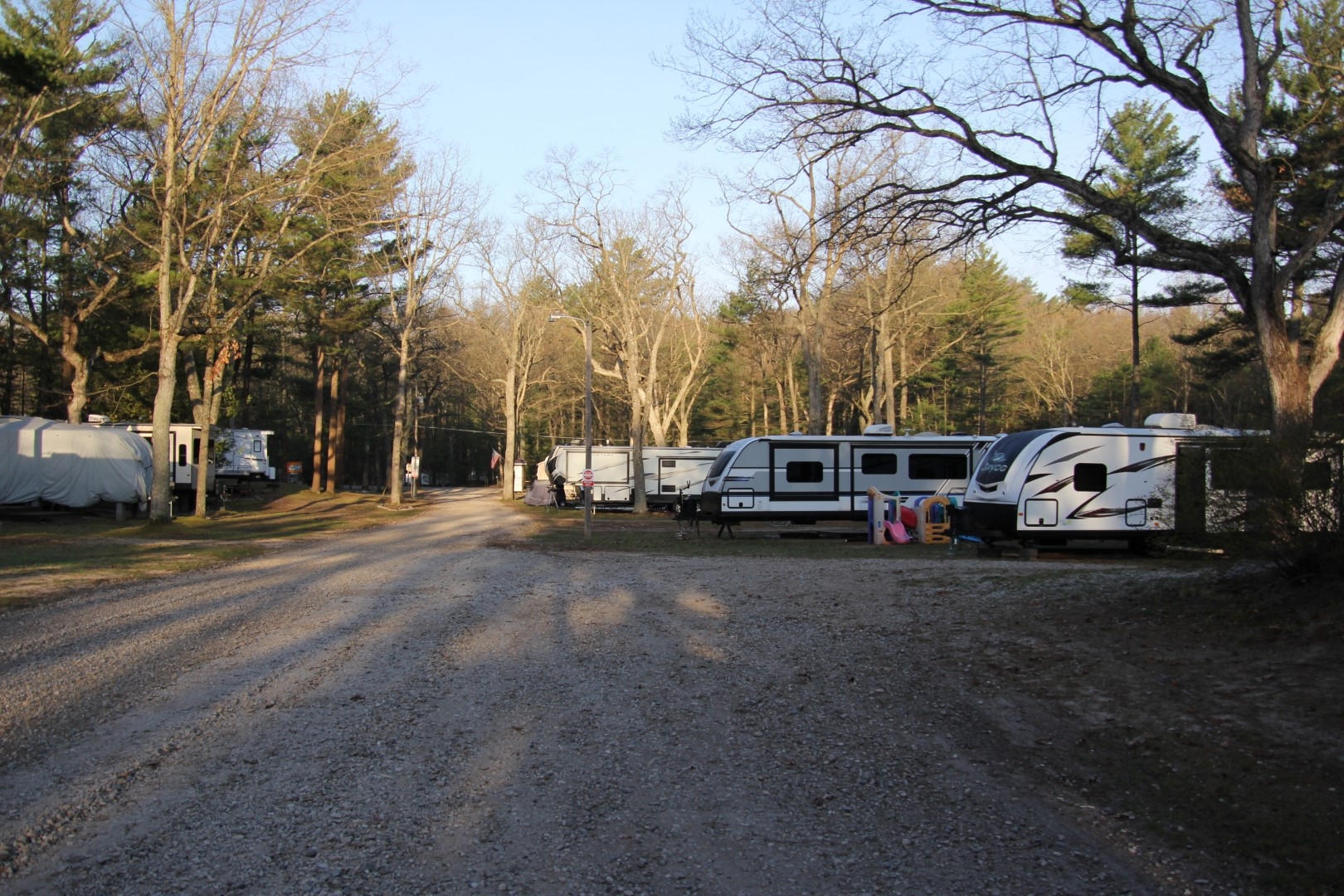 Whispering Surf Campground at Bass Lake, Pentwater, Michigan